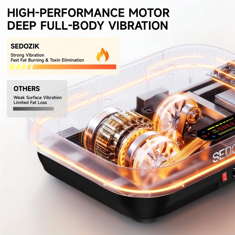 SEDOZIK Vibration Plate Exercise Machine, Vibration Plate for Lymphatic Drainage Weight Loss, 450 Lbs Capacity Full Body Vibrating Platform Workout Equipment with Bluetooth for Home Women Men, Black