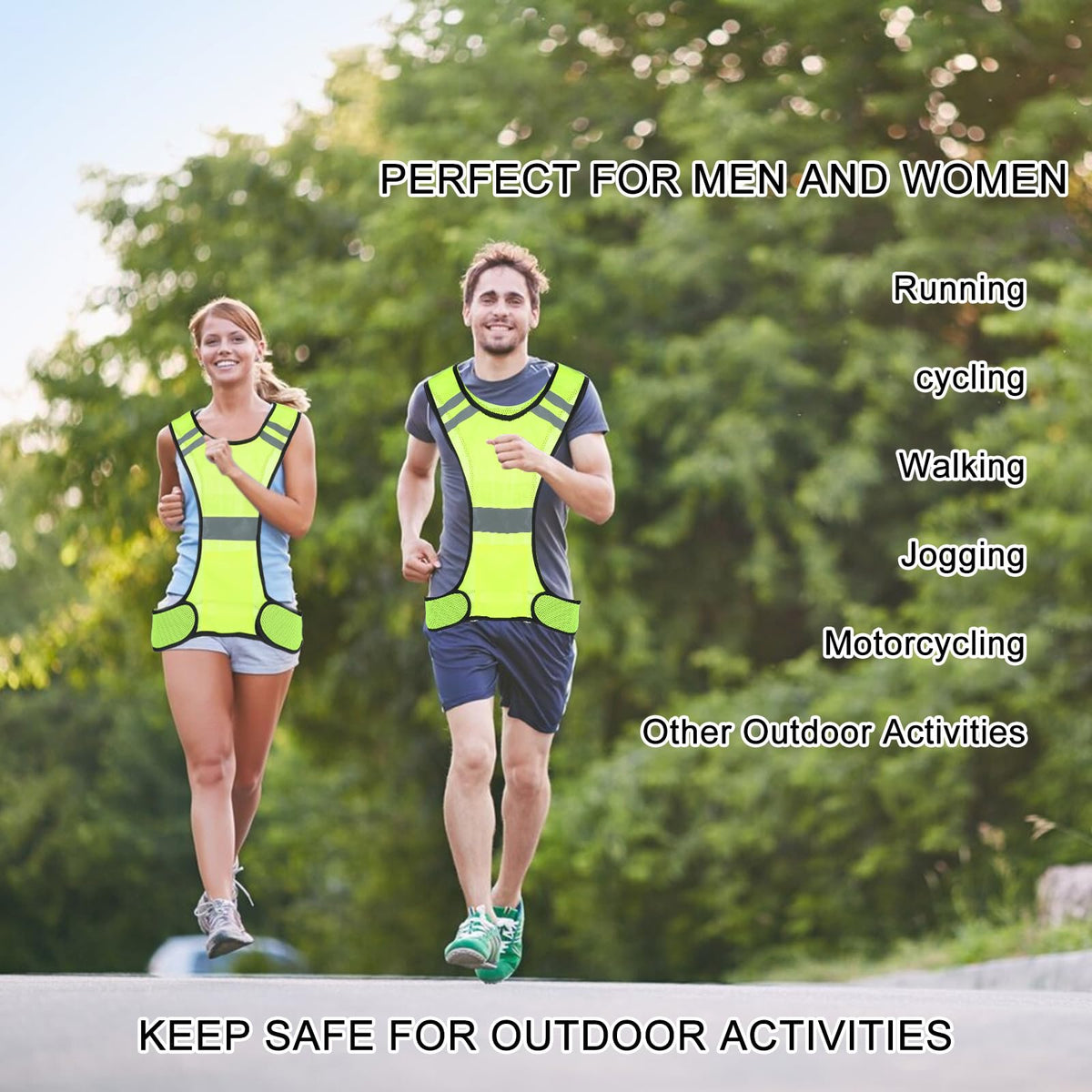 Ptwola Reflective Running Vest High Visibility Running Gear with Large Pocket Night Lightweight Reflective Safety Vest for Women Men Kids Biking Cycling Riding Walking Motorcycle Construction Workers
