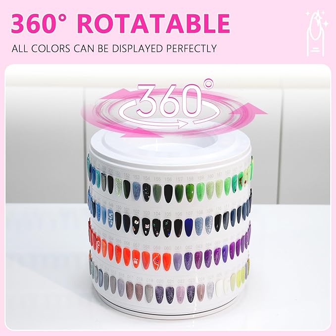 I·B·N G Nail Polish Display Book 200 Colors, Professional Nail Color Display Show Nails Sample Book (CS200)