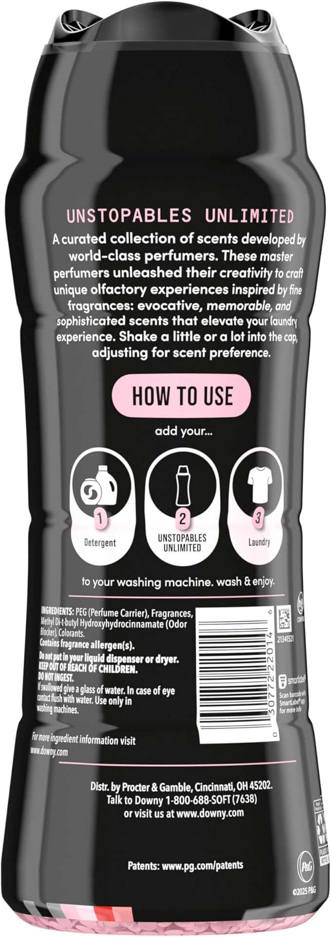 Downy Unstopables Unlimited Collection In-Wash Laundry Scent Booster Beads, No. 15, Fine Fragrance, Long-Lasting Fresh Scent Beads, 21.1 oz