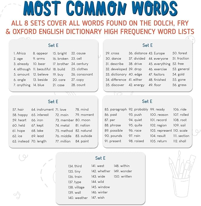 Merka First Grade Sight Words Flash Cards - 150 Laminated Cards - High-Frequency Dolch & Fry Words for Reading & Phonics Practice - Homeschool & Classroom Learning Tool