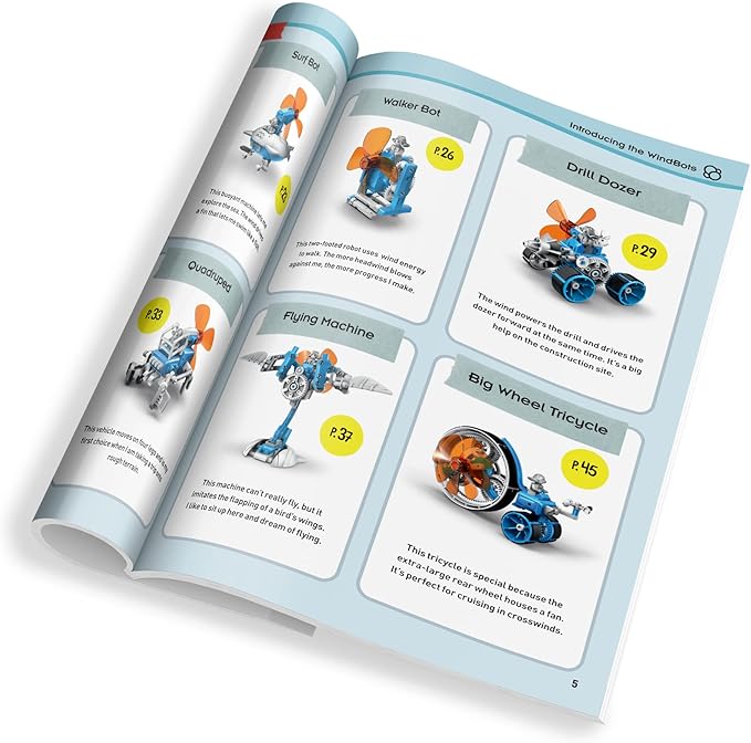 Thames & Kosmos WindBots 6-in-1 Engineering STEM Kit | Build 6 Wind-Powered Bots, No Batteries/Electricity Required | Explore Wind Technology, Gear Ratios & More | Full-Color Manual & Experiment Guide