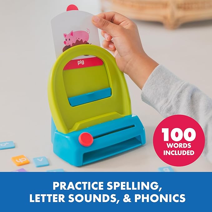 Educational Insights Spell & Drop Word-Building Set - Sight Words Flash Cards & CVC Games, Phonics Blending Activities for Kids Learning to Read & Spell, Pre-K & Kindergarten Letter Tiles for Ages 4+