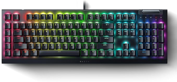 Razer BlackWidow V4 X - Mechanical Gaming Keyboard: Green Switches Tactile & Clicky, 6 Dedicated Macro Keys, Chroma RGB, Doubleshot ABS Keycaps, Media Controls, Sound Dampening & Stabilizers (Renewed)