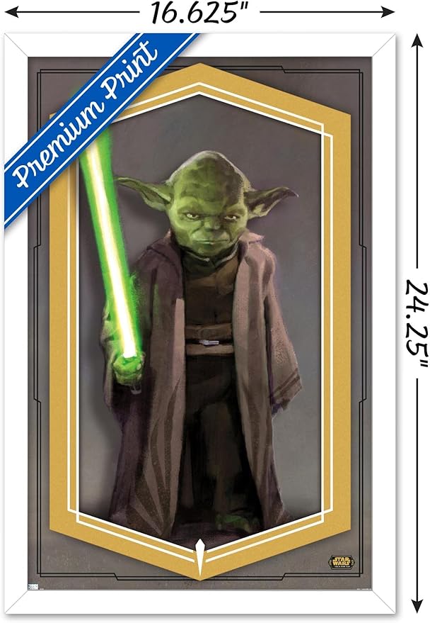 Trends International Star Wars: The High Republic - Yoda Wall Poster, 14.725" x 22.375", White Framed Version
