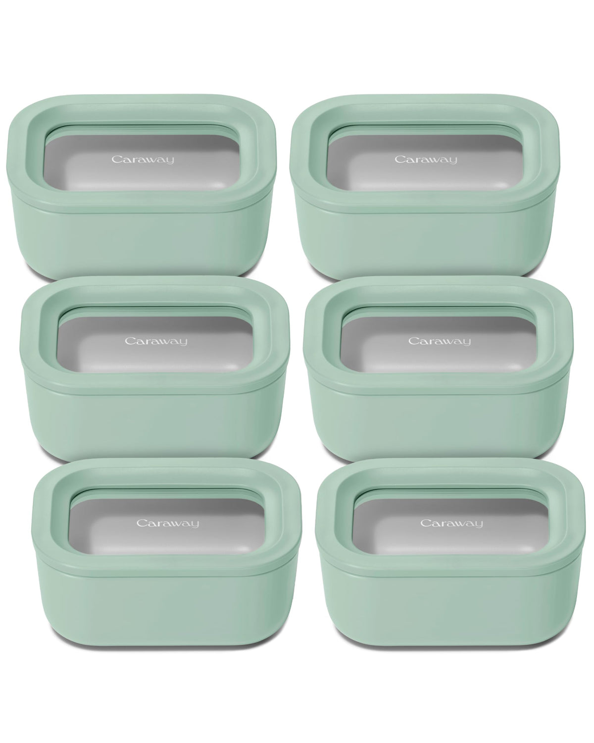 Caraway 6-Piece Glass Food Storage Container Set