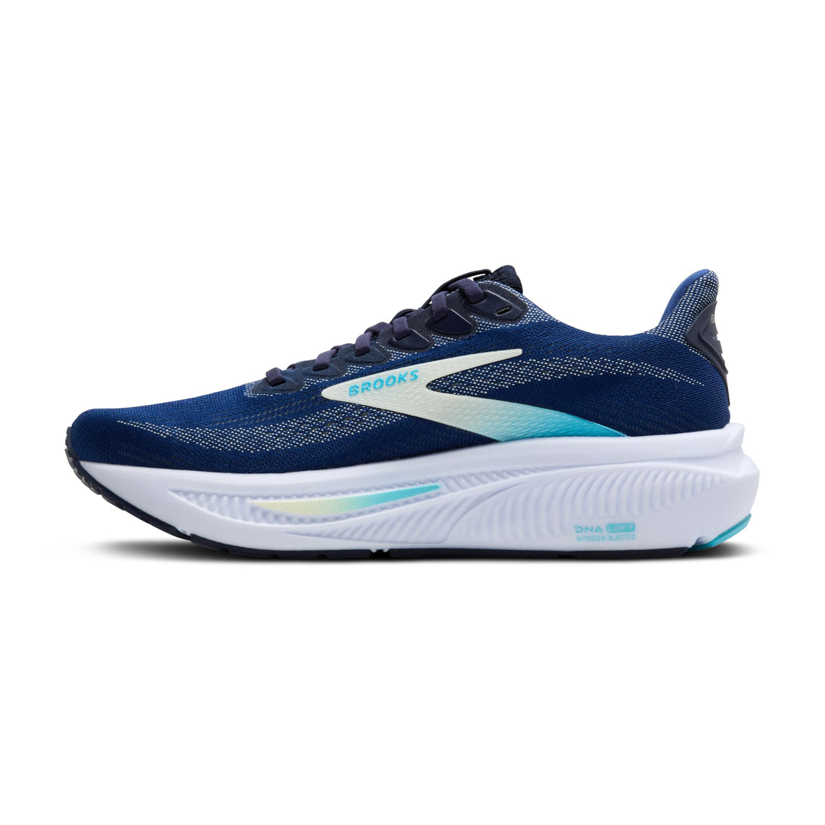 Brooks Women’s Ghost 17 Neutral Running Shoe - Navy/Green/Turquoise - 12 Medium