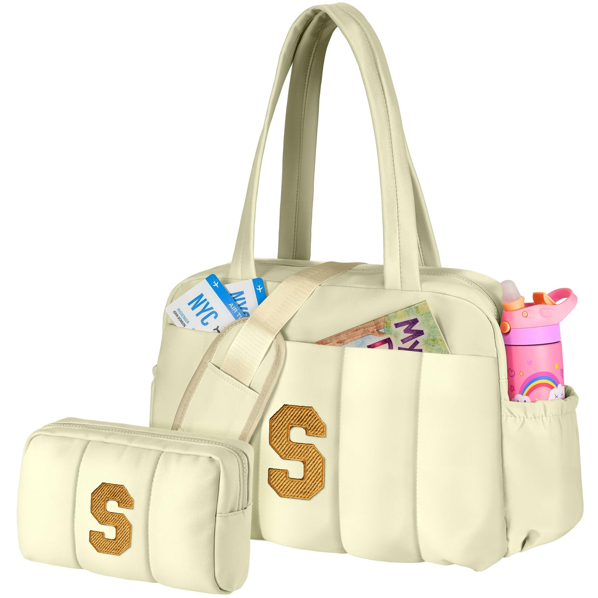 Vogewood Duffel Bag, Personalized Weekender Bags Overnight Bag for Women, Travel bags with Makeup Pouch, Birthday Gifts