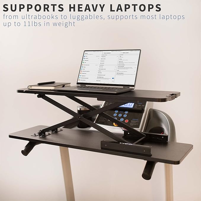 VIVO Universal Treadmill Desk Riser, Height Adjustable Platform for Notebooks, Tablets, Laptops, and More, Workstation for Treadmill Handlebars up to 33 inches, Stand-TDML3