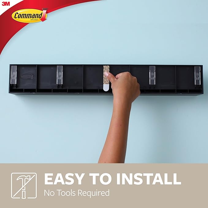 Command Picture Ledge, 21" Damage Free Hanging Floating Shelf with Adhesive Strips, Slate, No Tools Picture Hanger for Displaying Decorations and Photographs, 1 Ledge and 10 Strips