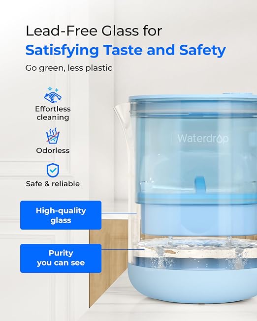 Waterdrop Glass Alkaline Water Filter Pitcher