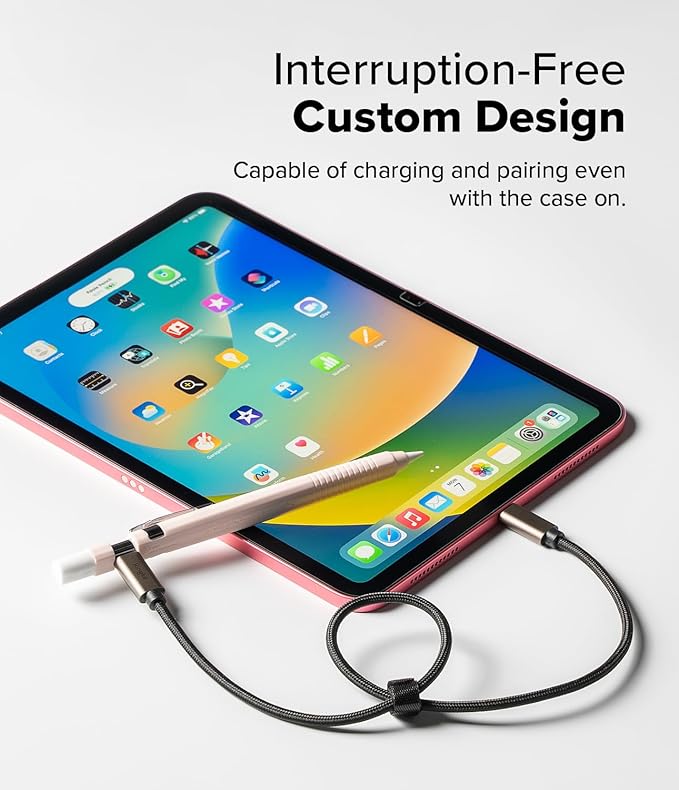 Ringke Silicone Drafting Pencil Case Compatible with Apple Pencil USB-C Case, Perfect Grip Silicone Protective Cover Sleeve Accessories - Pink Sand