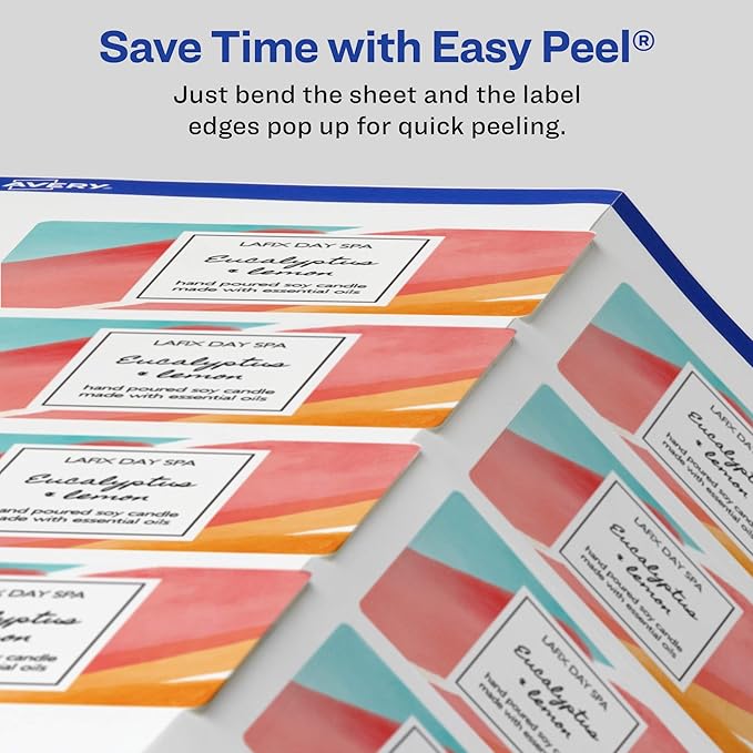 Avery Matte White Rectangle Labels, Sure Feed Technology, 2" x 3", 2,000 Matte White Printable Labels