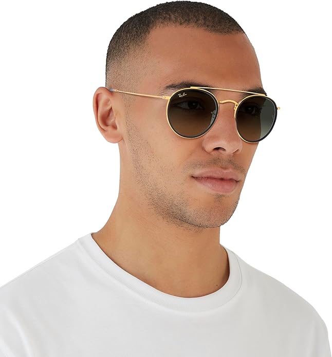 Ray-Ban Unisex Rb3647n Double Bridge Round Sunglasses