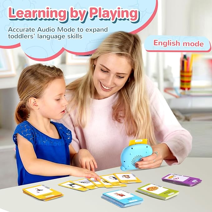 Talking Flash Cards for Toddlers, Learning Montessori Toys with 510 Sight Words, Pocket Speech for Toddlers Therapy Toys, Children's Sensory Preschool Learning Educational Birthday
