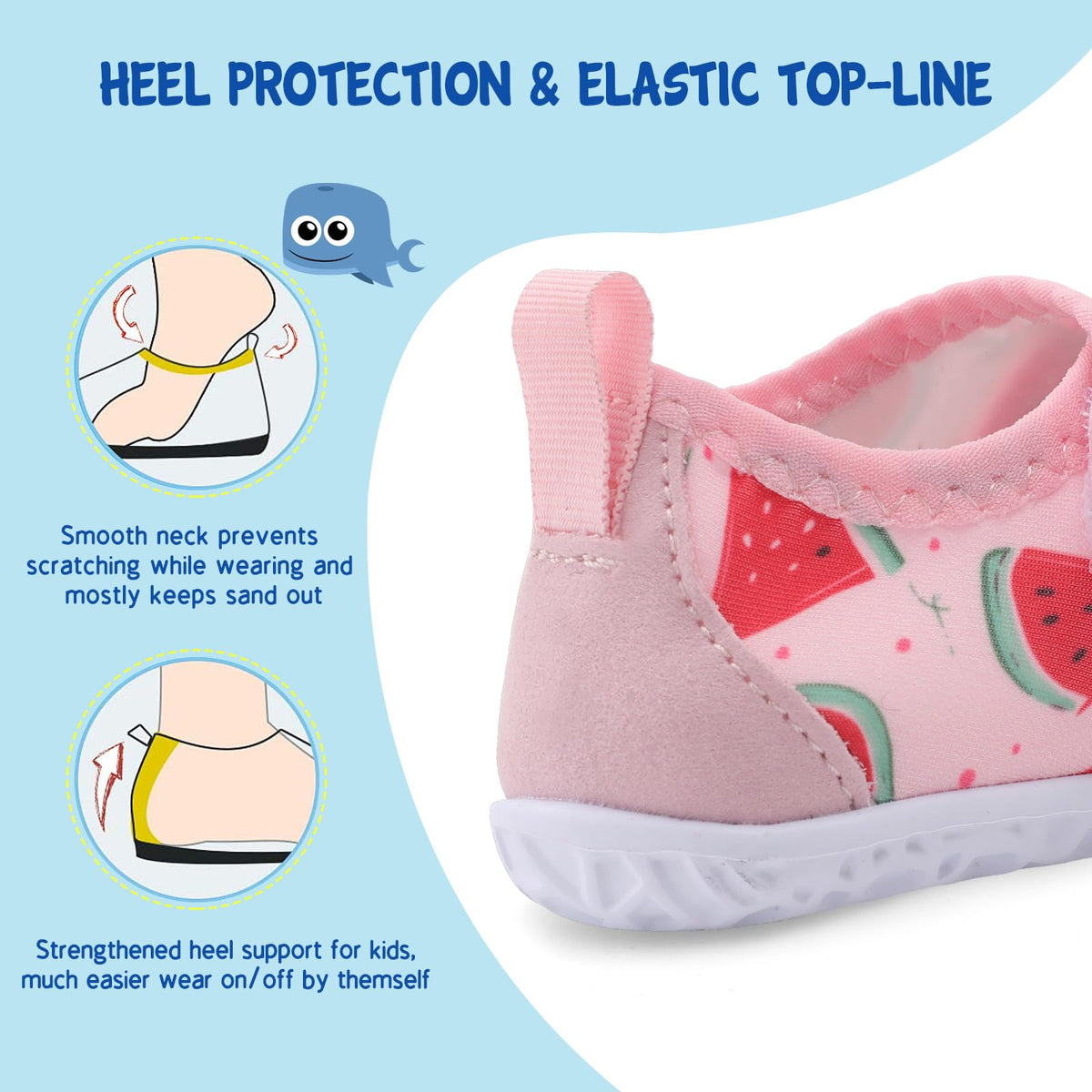 LeIsfIt Toddler Water Shoes Boys Girls Barefoot Aqua Socks Kids Breathable Quick-Dry Swim Shoes for Beach Pool Surf, Watermelon, 5 Toddler