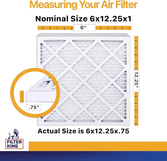Filter King 6x12.25x1 Air Filter | 4-PACK | MERV 13 HVAC Pleated A/C Furnace