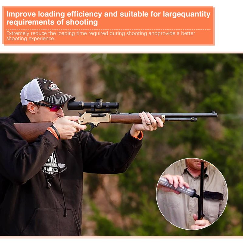 Ludex Rifle Tubular Magazine Speed Loader for .22/.17 Ammo, Design for Lever Action Rifle Tube Magazine, with Large Storage Function