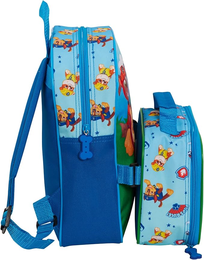 Paw Patrol Backpack with Lunch Bag for Kids School Bag Boys Girls Nursery Rucksack Matching Insulated Bag Set, Blue, One Size, Casual