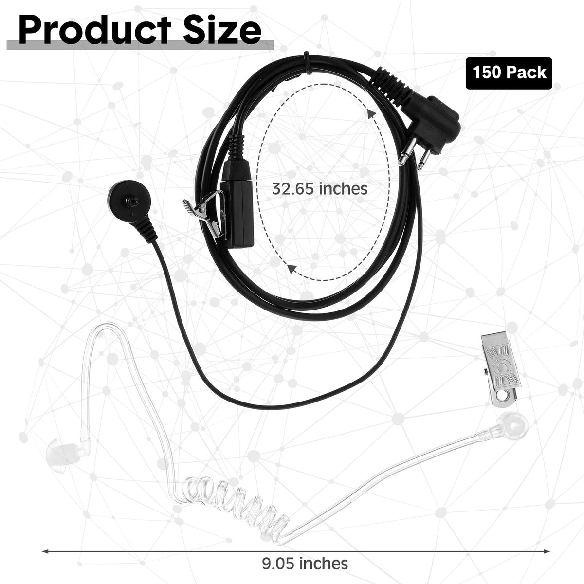 20 Pairs Walkie Talkie Earpiece with Mic 2 Pin Two Way Radio Ear Piece Microphone Earbud Bulk Single Wire Earhook Headset Compatible with Baofeng UV-5R BF-888S Arcshell Retevis H-777 RT21 RT22