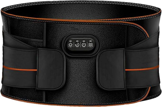 FlexiHeat Massaging Heating Belt/Pad with Graphene, 3 Intensity Modes, 3 Levels of Far Infrared Heating Therapy, Portable, for Lower Back Pain, Cramps, Etc. Flexible & Fully Adjustable
