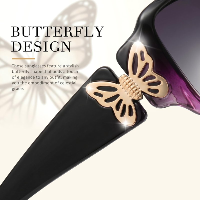 LVIOE Women's Polarized Sunglasses Butterfly Design with UV400 Protection