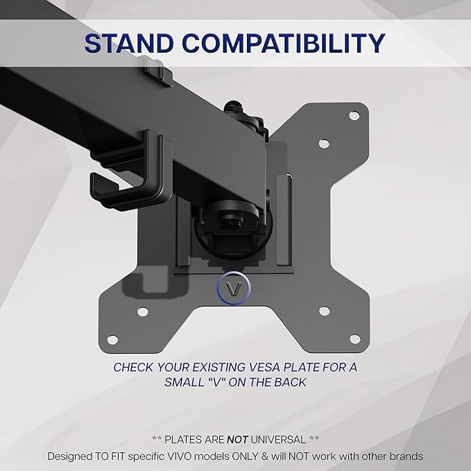 VIVO Steel VESA Compatible Plate Mounting Kit, 75x75mm and 100x100mm, Quick Release Removable VESA Bracket, Easy Computer Monitor Mounting, Hardware Included, Black, PT-SD-VA01A