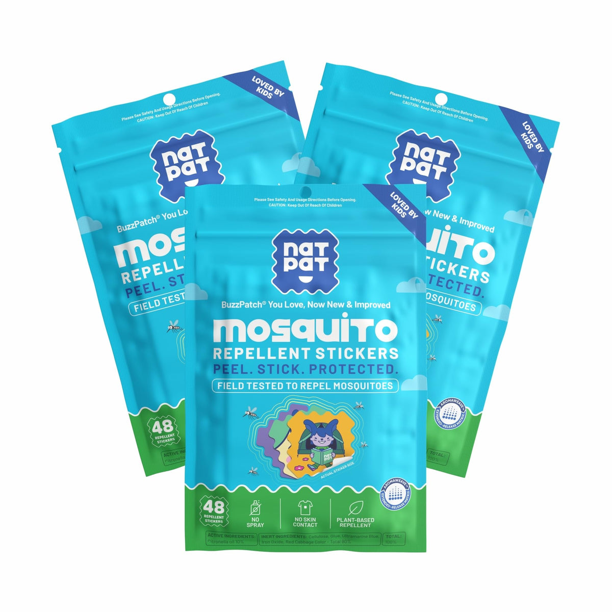 NATPAT Buzz Patch Mosquito Stickers for Kids - Plant Based Ingredients (3)