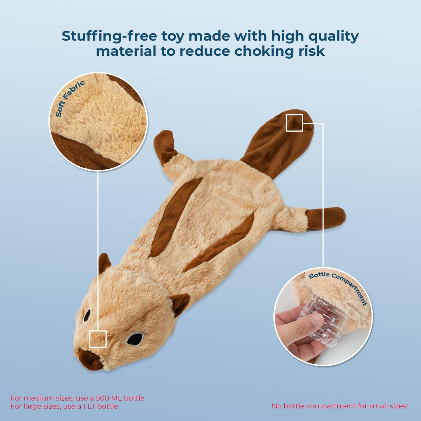Best Pet Supplies 2-in-1 Stuffless Squeaky Dog Toys with Soft, Durable Fabric for Small, Medium, and Large Pets, No Stuffing for Indoor Play, Supports Active Biting and Play - 4 Figures, Small