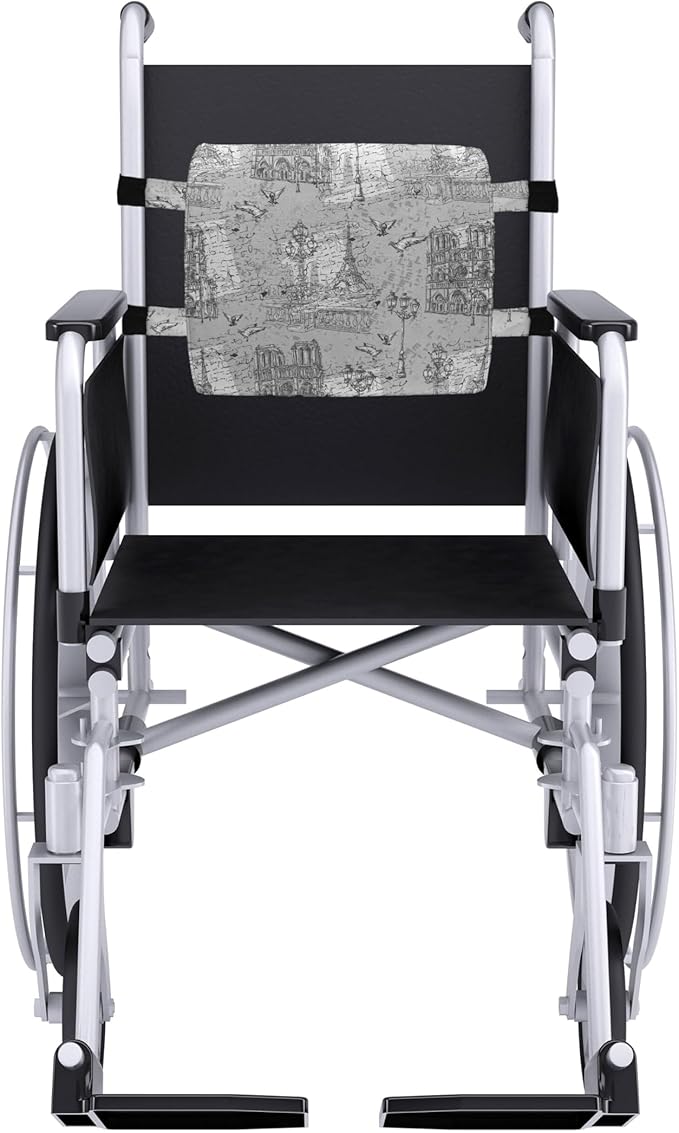 Ambesonne Paris Lumbar Back Support Pillow, Vintage Monochrome Image Seine River Notre Dame Doves Scenes from Europe, High Density Foam for Office Chairs Car Seats, 14" x 13", Grey Black White