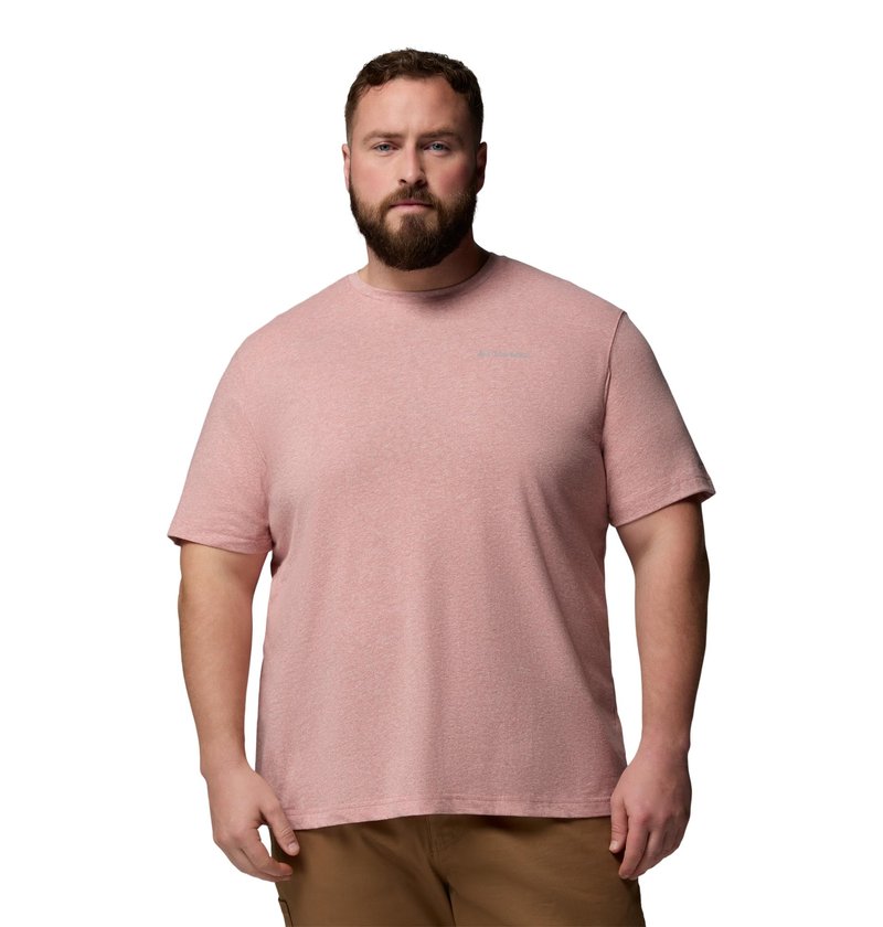 Columbia Men's Thistletown Hills Short Sleeve T-Shirt, Washed Red/Heather, X-Large Tall