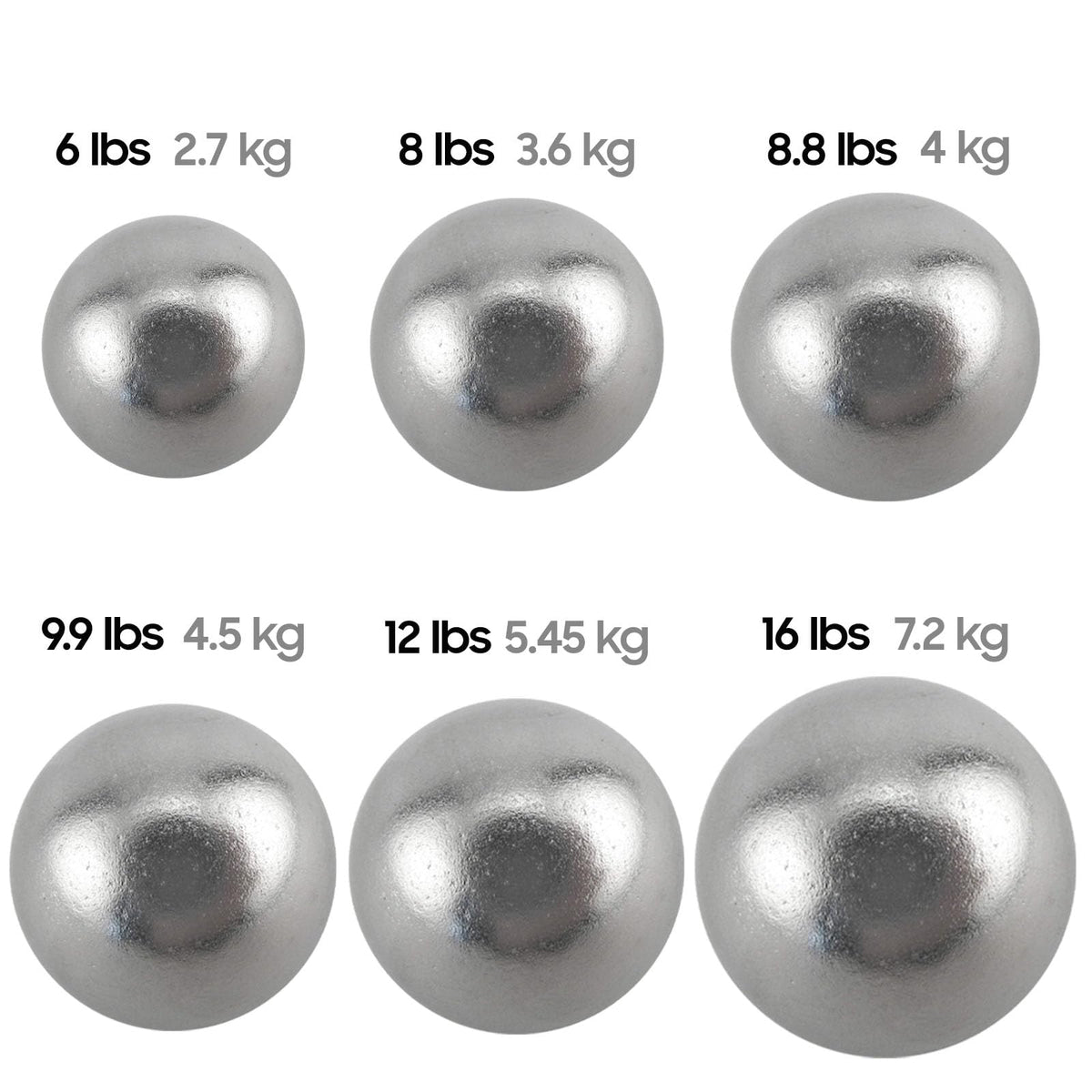 AKABIKE 10Cent Sports Iron Shot Put (2.7kg to 7.2kg) (6lb to 16lb)