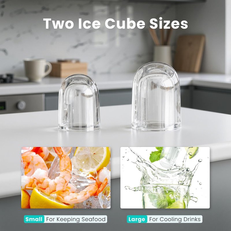 OLIXIS Ice Maker Machine with Handle,26lbs in 24Hrs,9 Ice Cubes in 6 Mins,Auto-Cleaning Portable Ice Maker with Basket and Scoop, Countertop Ice Maker for Home/Kitchen/Camping/RV, Sleek Black