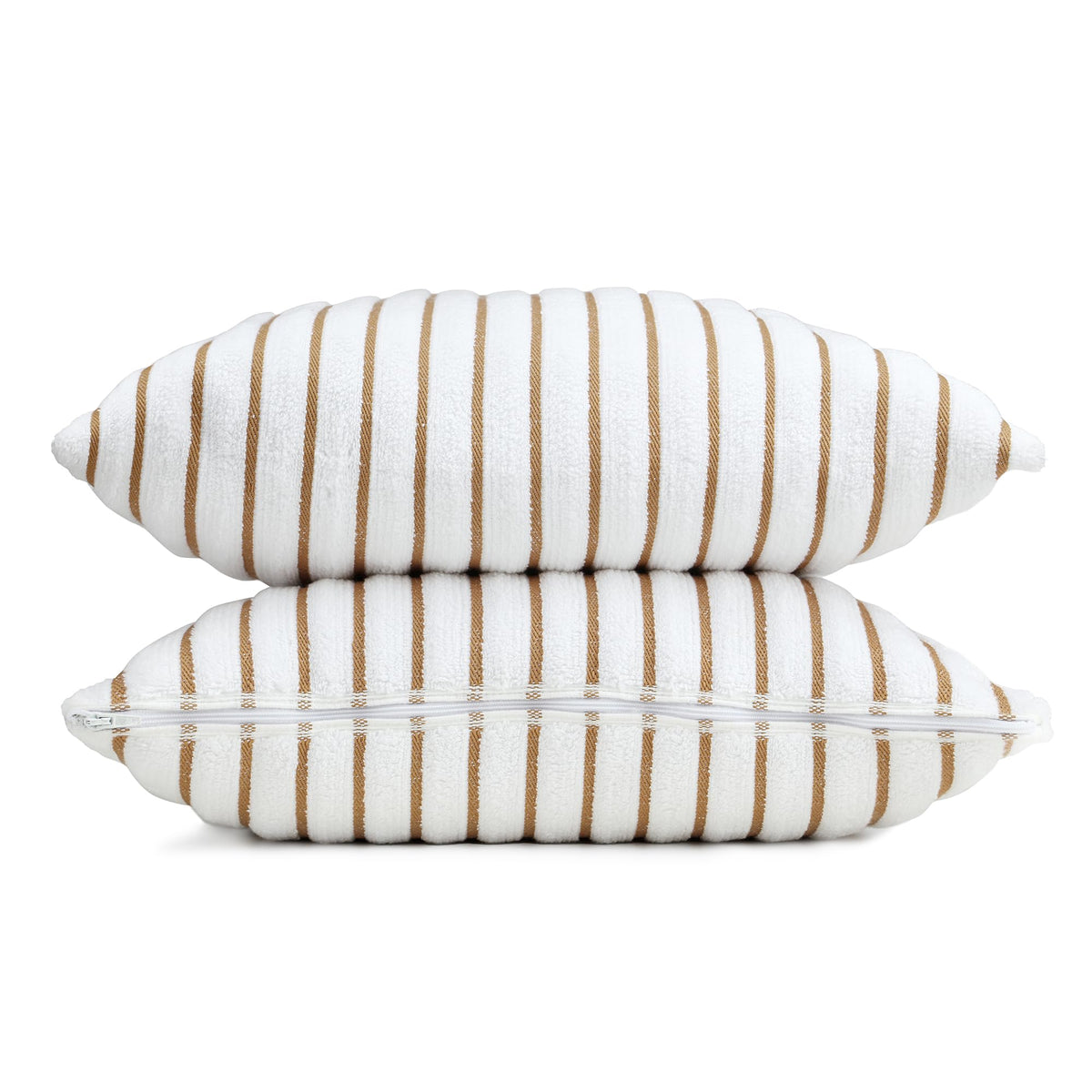 Black & White Brands Brazilian Beach/Pool/Bath Towel - Ultimate Absorbent Luxury XL 36x70 100% Cotton Wave (4 Towels, Tan/Beige Poly Stripe)