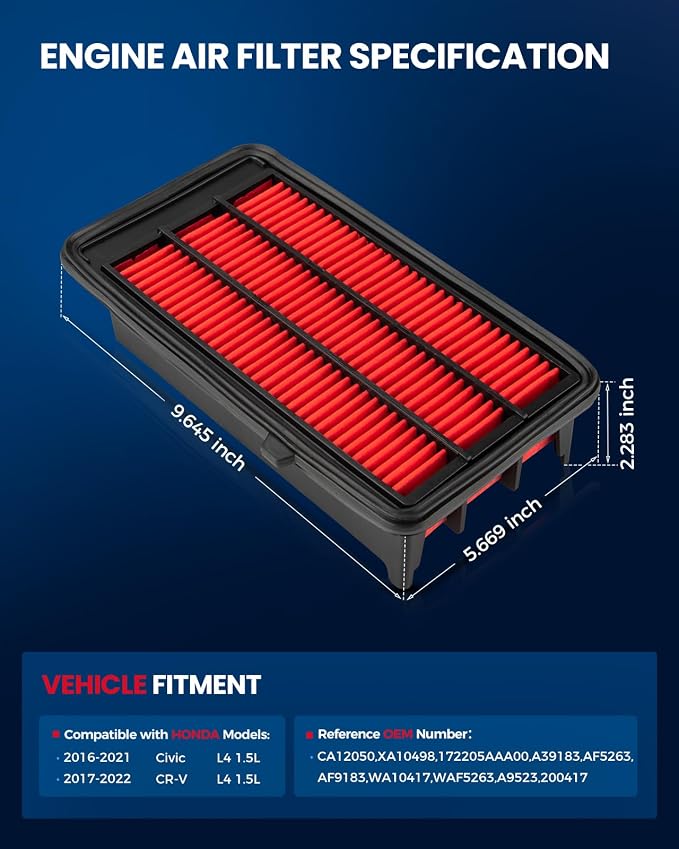 KAX Premium Engine Air Filter, GAF068 Replacement