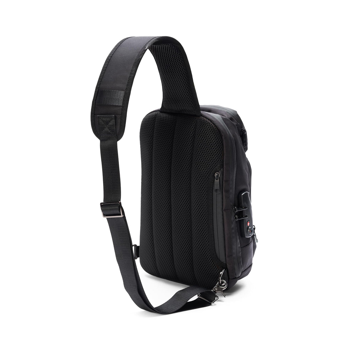 Erozul Equinox Sling Backpack Anti Theft Combination Lock Chest Shoulder Bag Waterproof Crossbody Casual Daypack (Black)