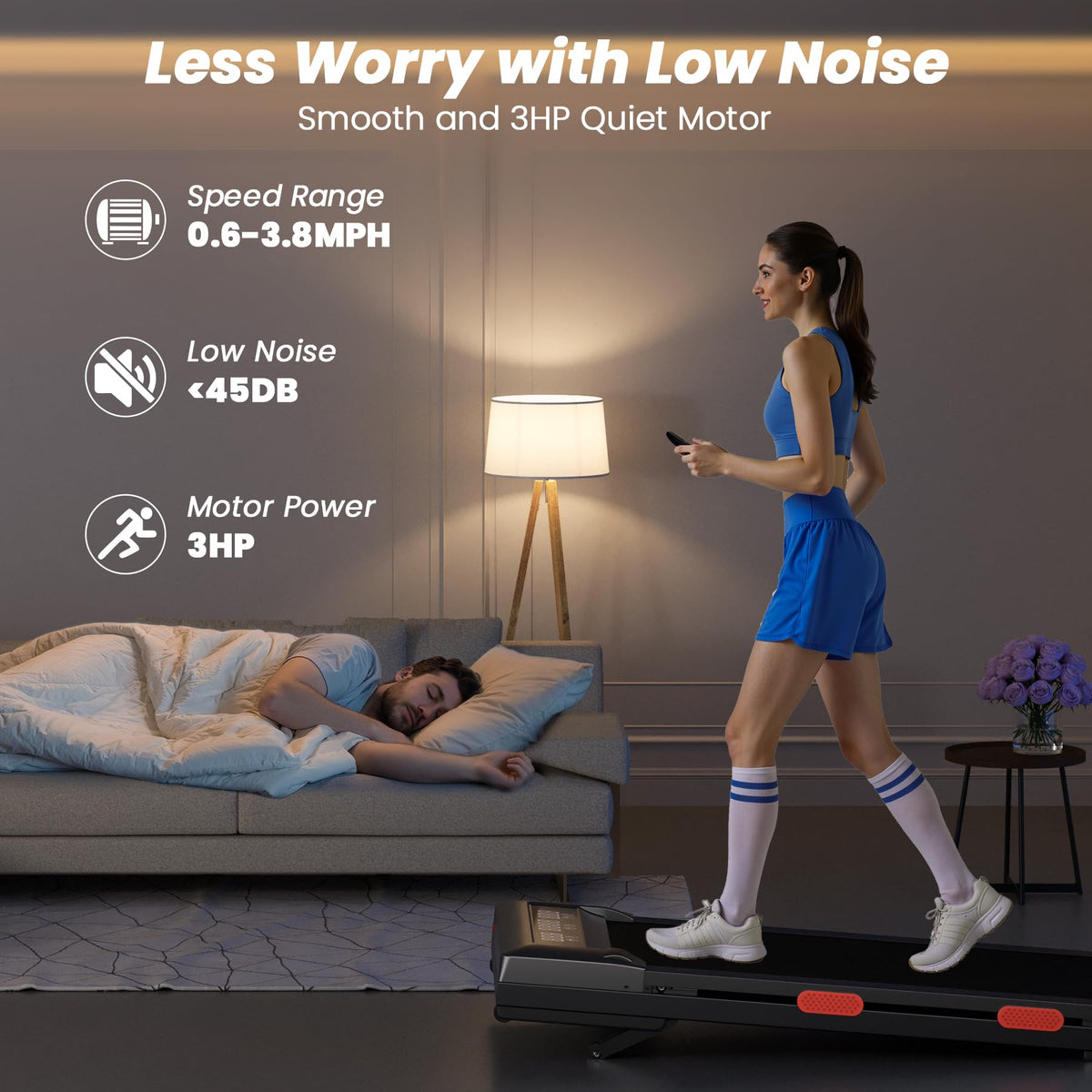 Superun Treadmills Walking Pad with 9% Auto Incline for Home Office, 3 in 1 Under Desk Walking Pad with Wide LED Display, Walking Pad with Smart APP & Remote Control, 300 Lbs Capacity