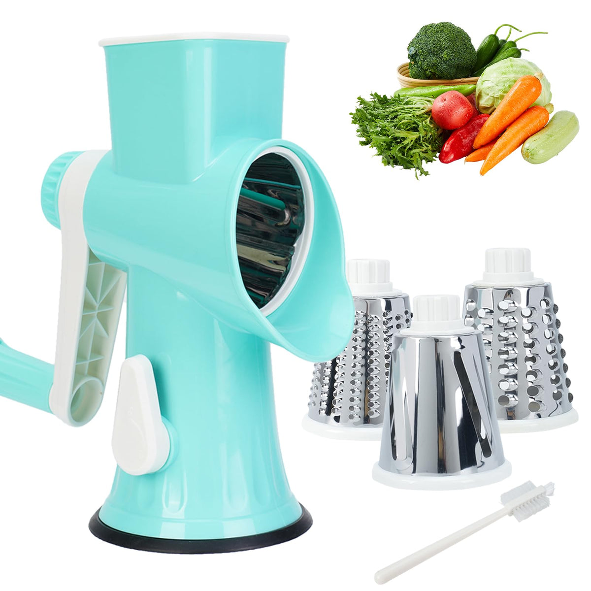 TiwisiTe Rotary Cheese Grater with Handle-Versatile Cheese Grater