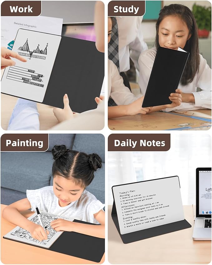Small Dry Erase Board with Stand for Desk, Portable Reusable Desktop Notepad, 9.5 * 6.6in Memo White Board,Office Home Supplies Desk Accessories MH770 (Orange)