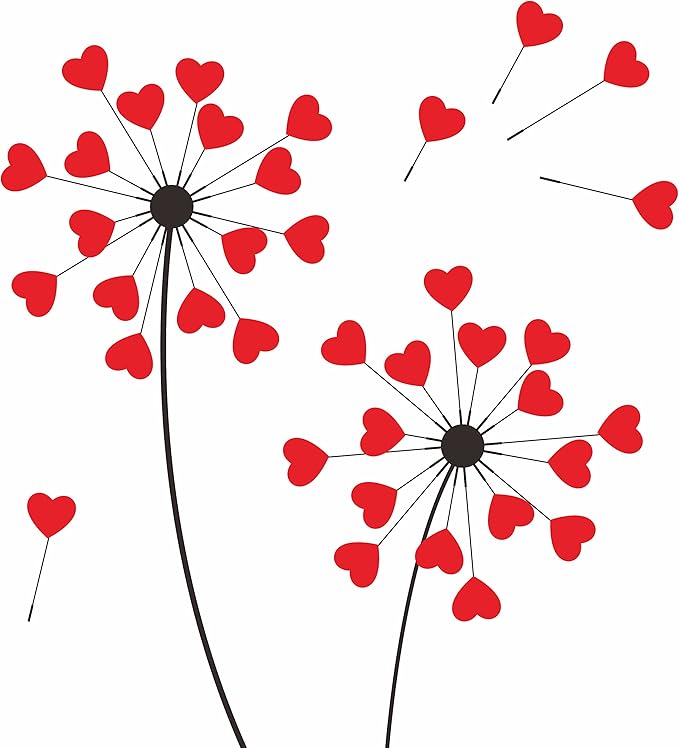 1200 PCS Red Heart Shaped Sticker Labels with Perforation Line in Roll, Use for Valentine's Day, Award Charts, Offices, Teachers & Classrooms, Bookmarks (1" in Diameter)