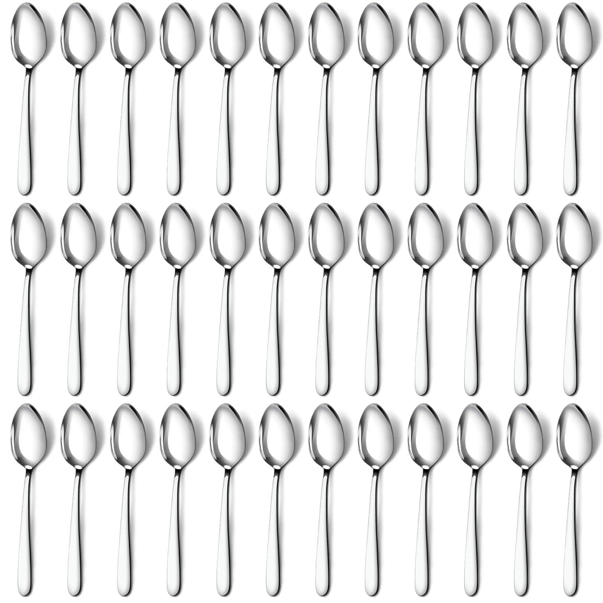 Pleafind 24 -Pcs Dinner Spoons, 7.4 inch Spoons Silverware, Stainless Steel Spoons Set, Silver Spoons, Silverware Spoons Use for Home, Kitchen, Restaurant,Dishwasher Safe, Mirror Polished