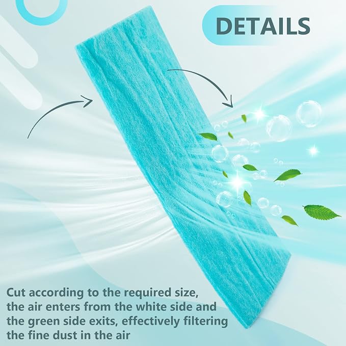 Tudomro 1 Roll 12 x 90 x 0.5 Inch Air Filter Material Vent Filters Plus