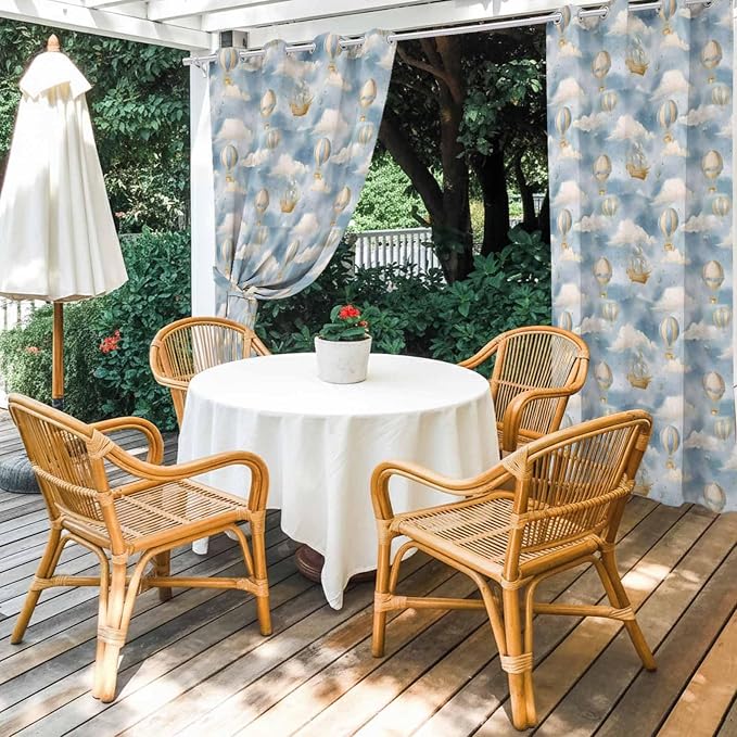 Hot Air Balloons Outdoor Curtains