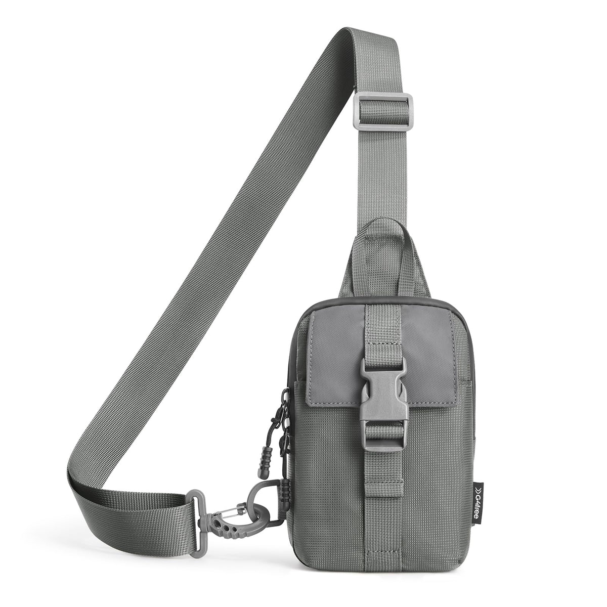 G4Free Waterproof Mini Crossbody Sling Bag, Small Chest Fanny Pack for Men, Lightweight Travel Sports Purse (Grey)