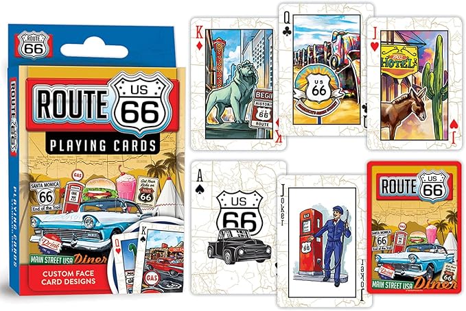 MasterPieces Officially Licensed Route 66 Playing Cards - 54 Card Deck for Adults