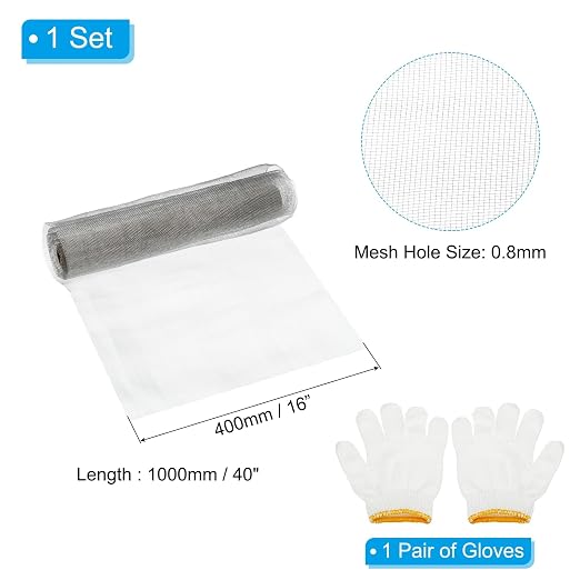 PATIKIL 40" L x 16" W Woven Wire Mesh, 24 Mesh 304 Stainless Steel Air Vent