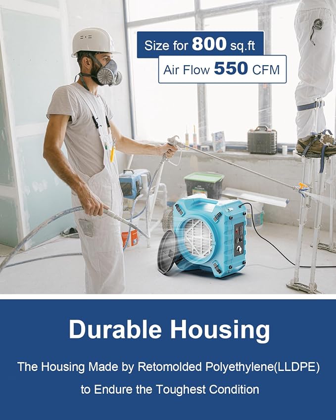 ALORAIR PureAiro HEPA Pro 870 Air Scrubber | UV-C Light Sterilization | 3-Stage