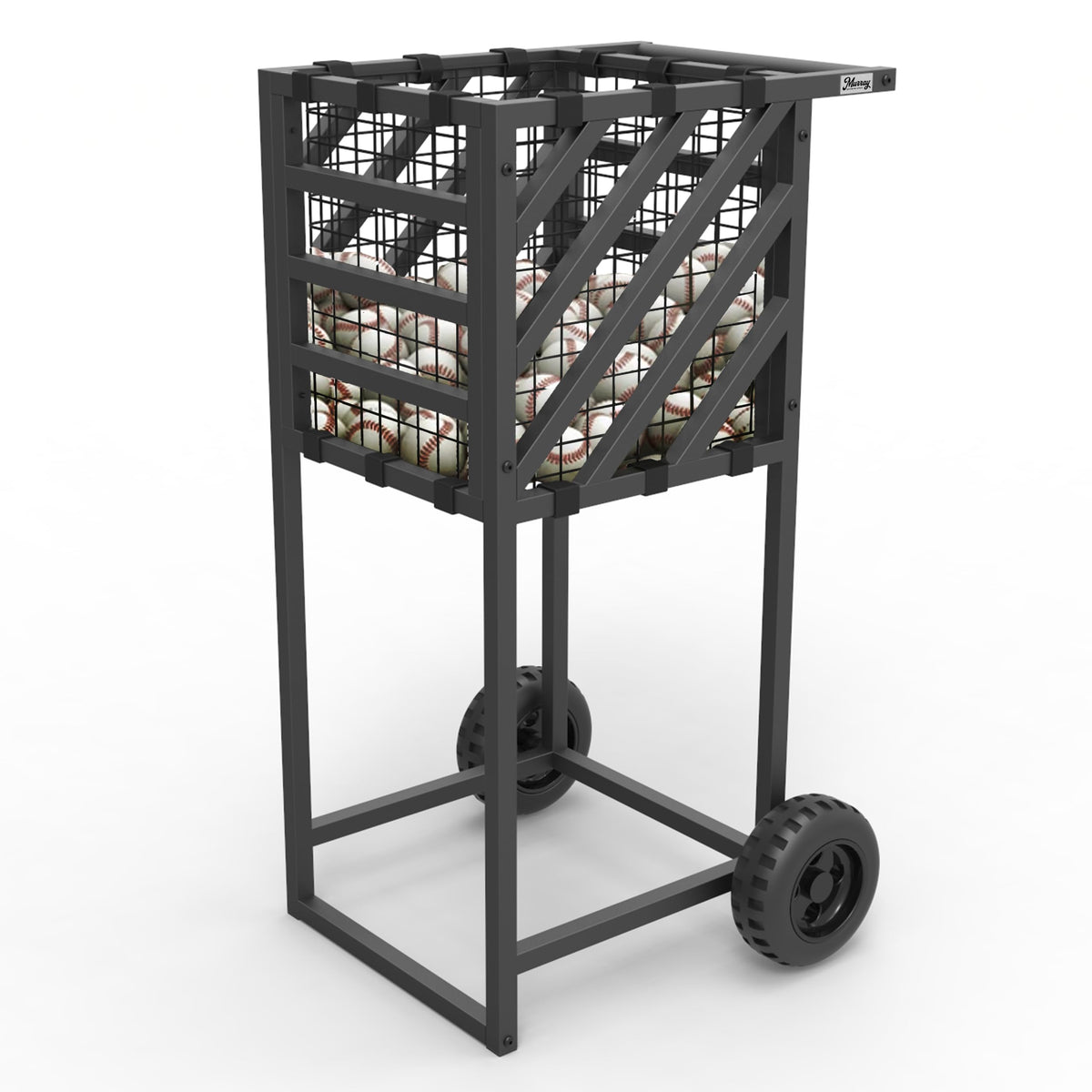 Murray Sporting Goods Baseball Softball Practice Cart - Heavy-Duty Ball Cart with Wheels, Large Capacity Ball Carrier for Hitting Batting Practice