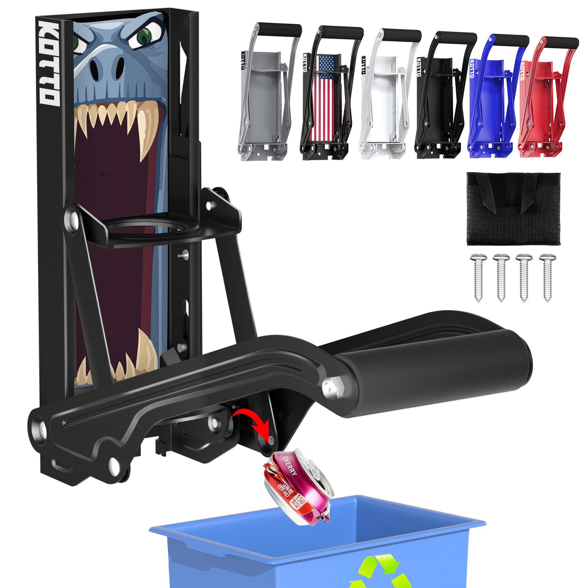 Kotto Can Crusher Wall Mounted Can Crushers for Recycling 8-16oz Cans