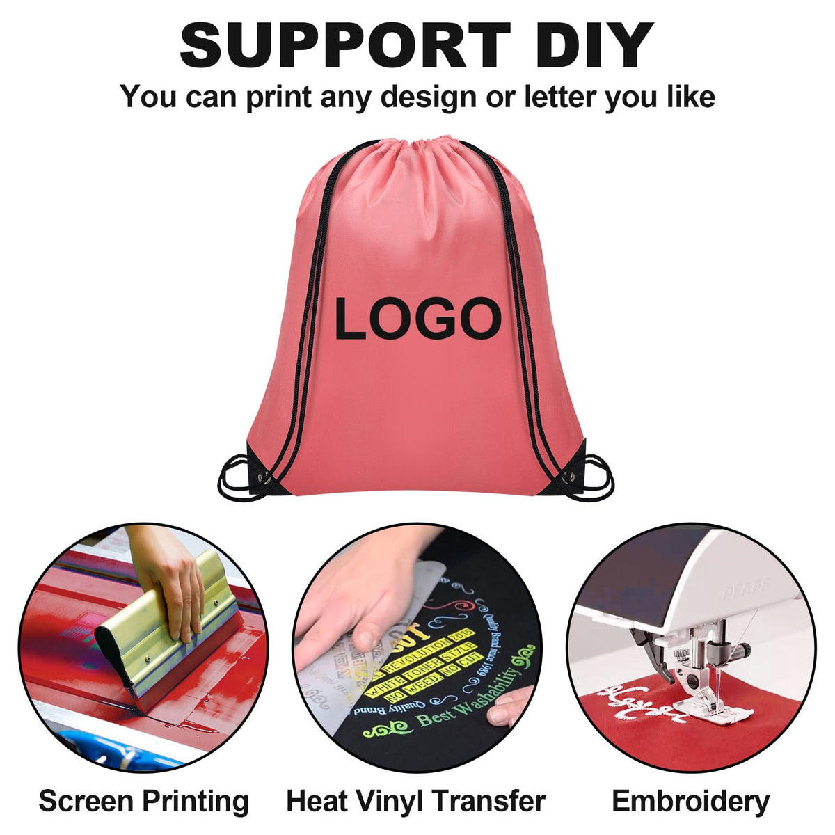 Grneric 25 Pieces Drawstring Bags Bulk Drawstring Backpack Draw String Bag Cinch Sack for Gym Traveling Yoga Outdoor Sports (25 Colors)